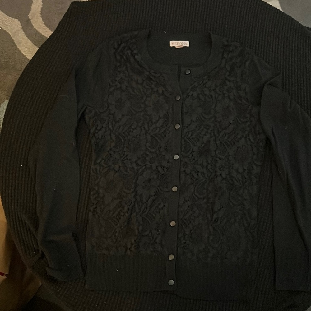 Black button down sweater